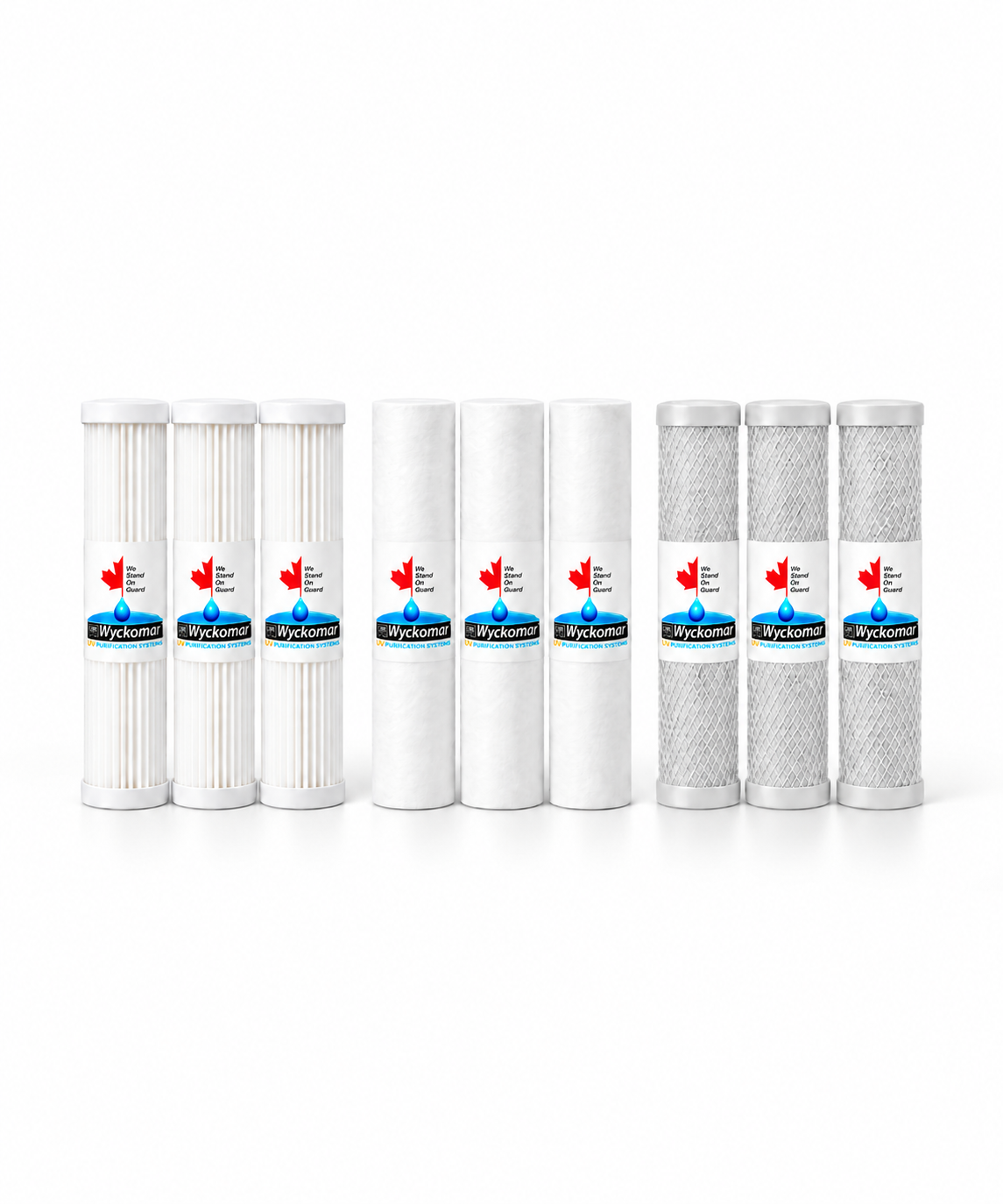 Sediment & Carbon Block Filters | Pack of 9 | 10" SlimLine | Wyckomar